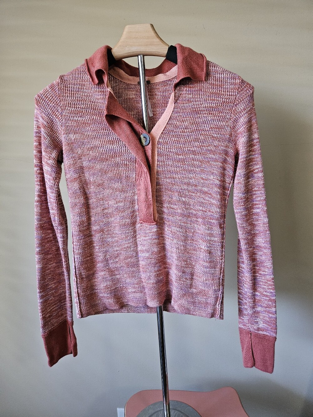 Free People Making Memories Henley Top - Terracotta - Size XS
